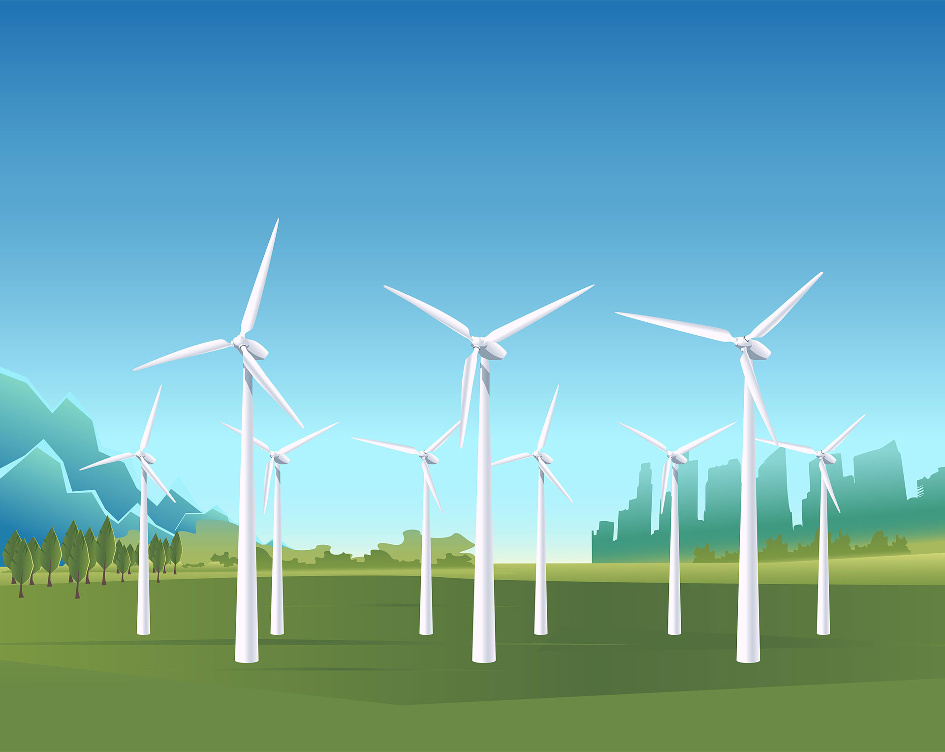 Vector Image Solar Turbines & Vestas
